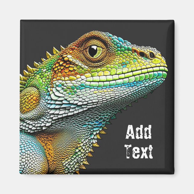 Realistic Lizard Iguana Personalized Magnet (Front)