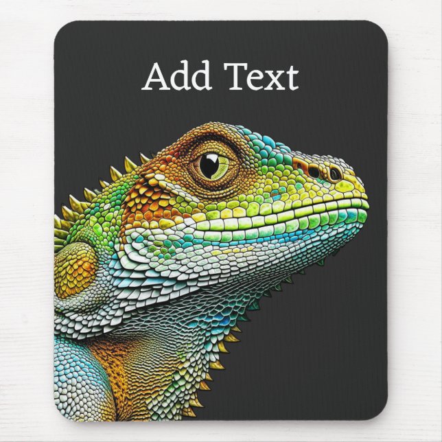 Realistic Lizard Iguana Personalized Mouse Pad (Front)
