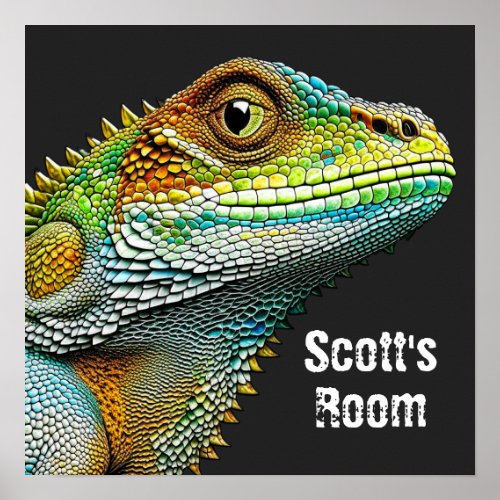 Realistic Lizard Iguana Personalized Poster