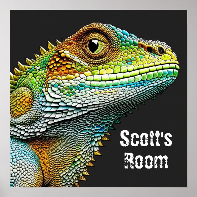 Realistic Lizard Iguana Personalized Poster (Front)