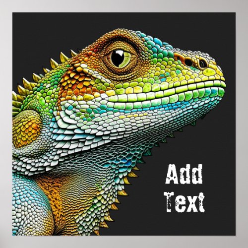 Realistic Lizard Iguana Personalized Poster