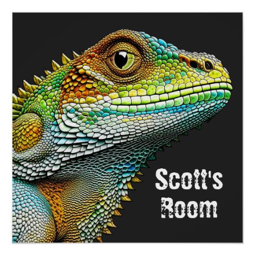 Realistic Lizard Iguana Personalized Poster