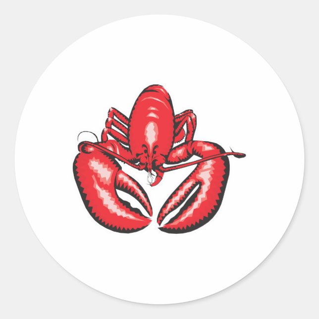 realistic lobster classic round sticker (Front)