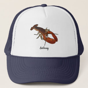 Realistic Lobster Graphic Custom Text Trucker Hat