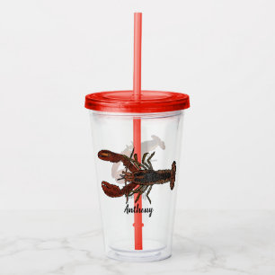 Realistic Lobster Graphics Personalized Acrylic Tumbler