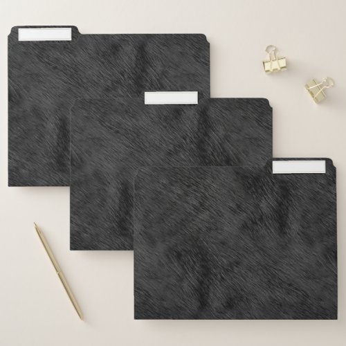 Realistic look Black bear faux fur pattern File Folder
