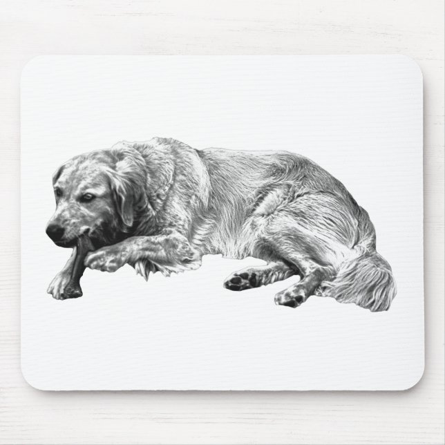 Realistic Lounging Dog Mouse Pad (Front)