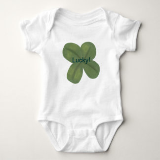 Realistic Lucky Green Shamrock Baby Shirt