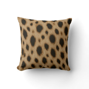 Realistic Lynx Fur Pattern Throw Pillow