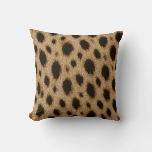 Realistic Lynx Fur Pattern Throw Pillow (Front)