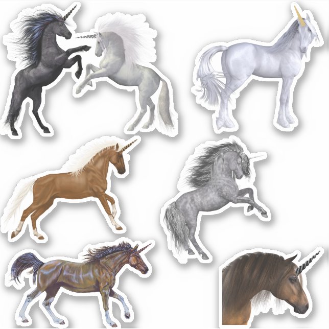 Realistic Magical Unicorn Pretty Horse Sticker (Front)