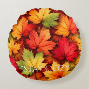 Realistic Maple Leaf Custom Round Pillow
