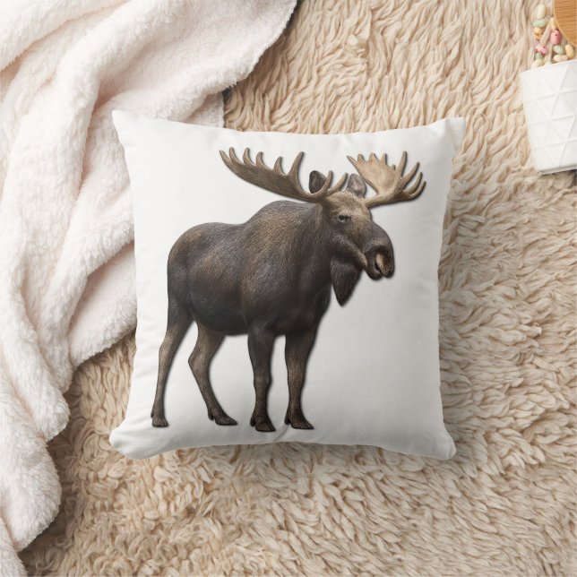 REALISTIC MOOSE DESIGN. SAMER BRASIL THROW PILLOW (Blanket)