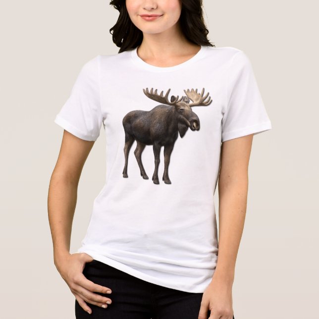 REALISTIC MOOSE DESIGN. SAMER BRASIL Tri-Blend SHIRT (Front)