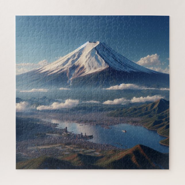 Realistic Mount Fuji landscape Japan Travel Jigsaw Puzzle (Vertical)