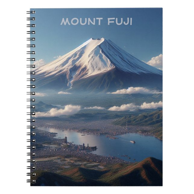 Realistic Mount Fuji landscape Japan Travel Notebook (Front)