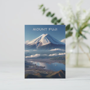 Realistic Mount Fuji landscape Japan Travel Postcard