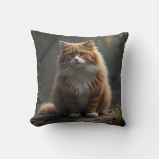Realistic Norwegian Forest Cat Cushion