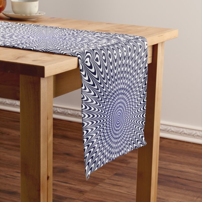 Realistic Optical Illusion Short Table Runner – 3D (In Situ)