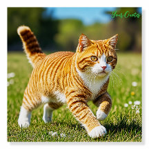 Realistic Orange Tabby Cat in Sunny Meadow