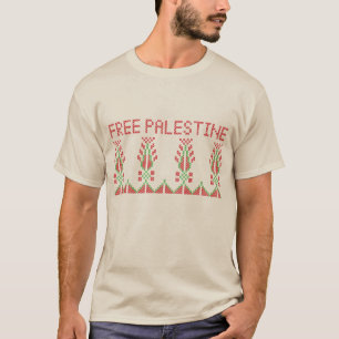 Realistic Palestinian Tatreez Embroidery Pattern T-Shirt