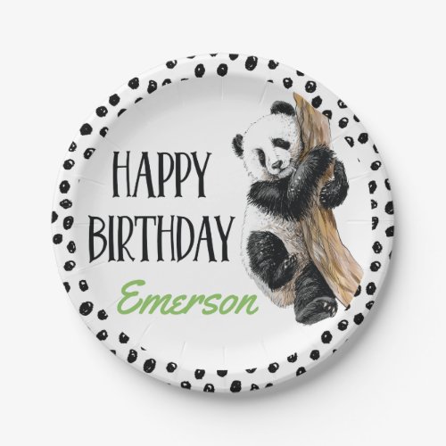 Realistic Panda Bear Happy Birthday Party Any Age Paper Plates