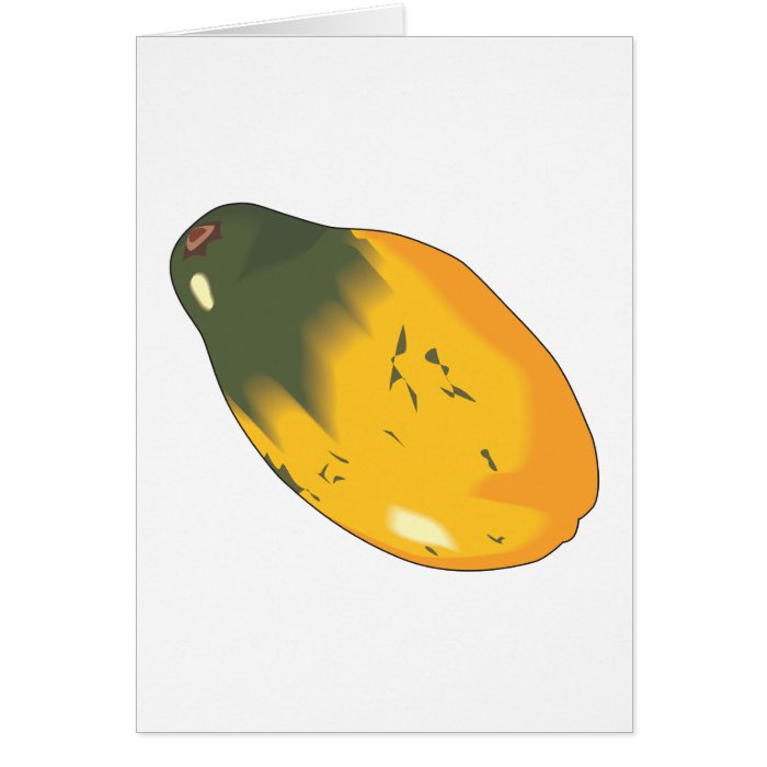 realistic papaya fruit design greeting card