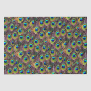 Realistic Peacock Feathers Bohemian Tissue Paper