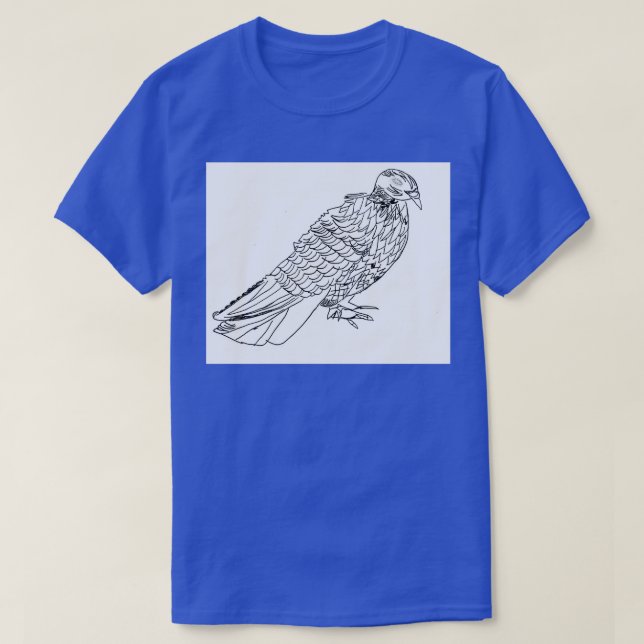 Realistic Pencil Pigeon Drawing 1 T-Shirt (Design Front)