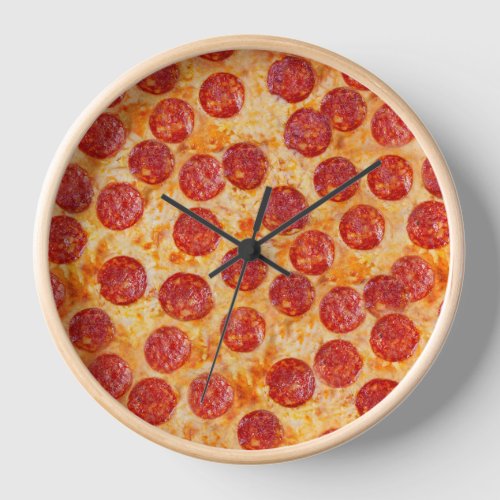 Realistic Pepperoni Pizza Clock