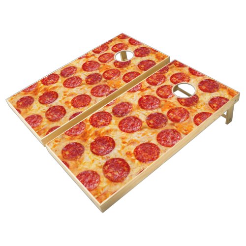 Realistic Pepperoni Pizza Cornhole Set