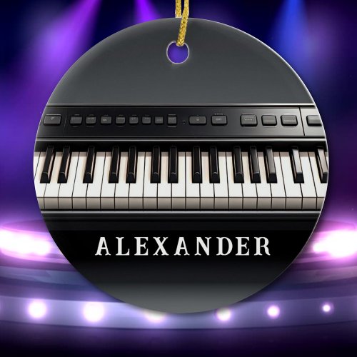 Realistic Piano Keyboard Jazz Ceramic Ornament
