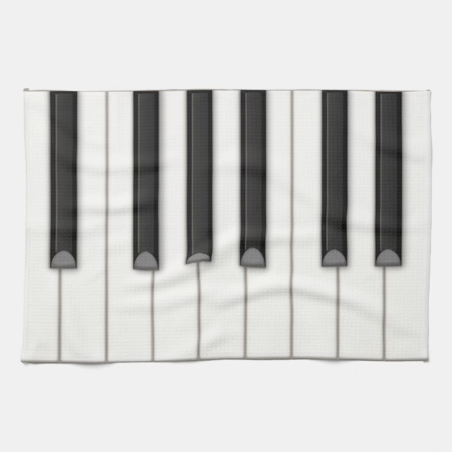 Realistic Piano Keys Personalizable Music Kitchen Towel (Horizontal)