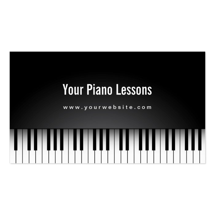 Realistic Piano Lessons Dark Business Card