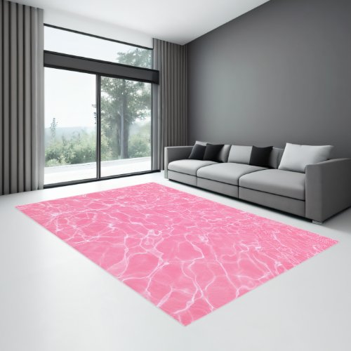 Realistic Pink Water Pattern Rug