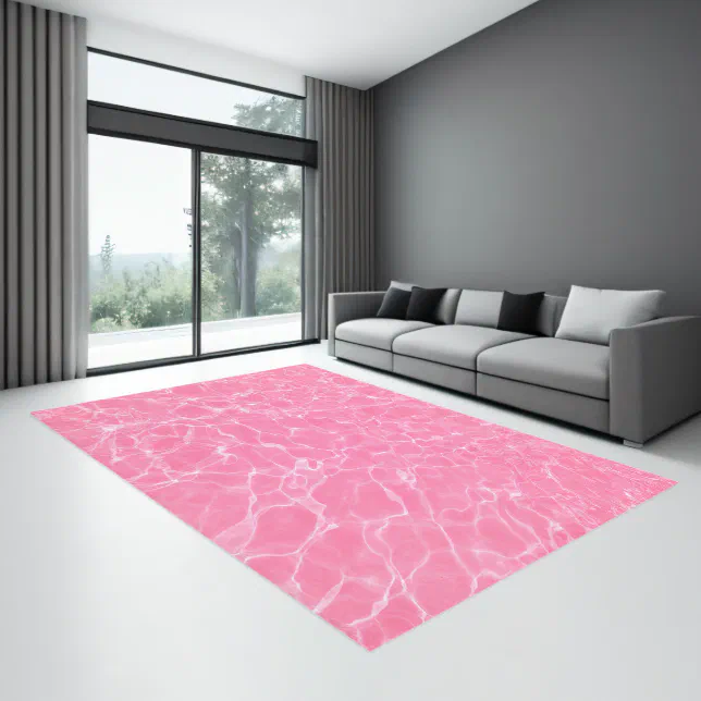Water Print Rug Realistic Pink Water Pattern Rug | Zazzle