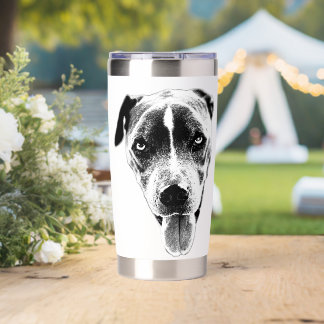 Realistic Pit Mix Portrait Coffee Mug Insulated Tumbler