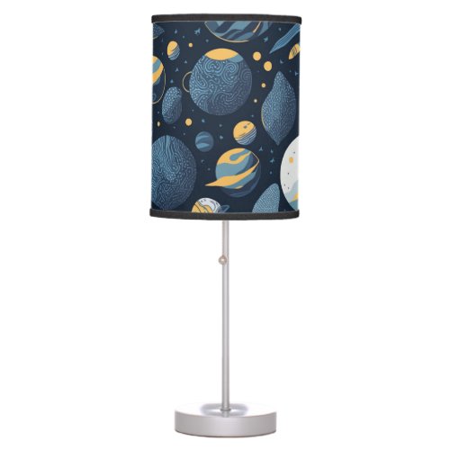 realistic Planets illustration pattern Table Lamp