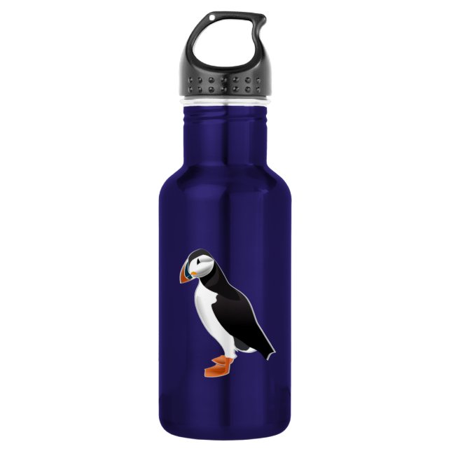 Realistic Puffin Bird Water Bottle (Front)
