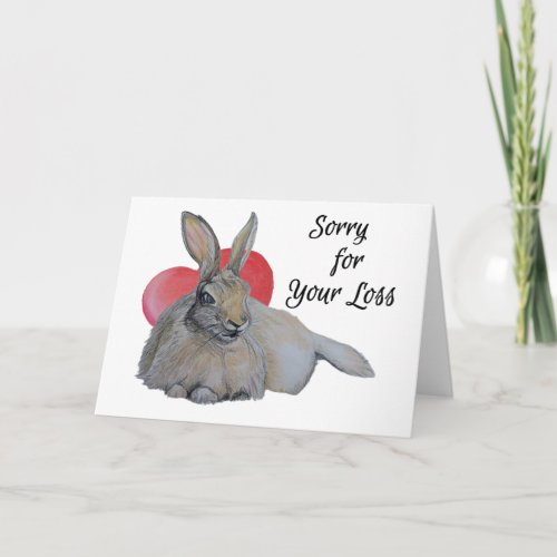 Realistic Rabbit Sorry for Your Loss Art Bunny Card