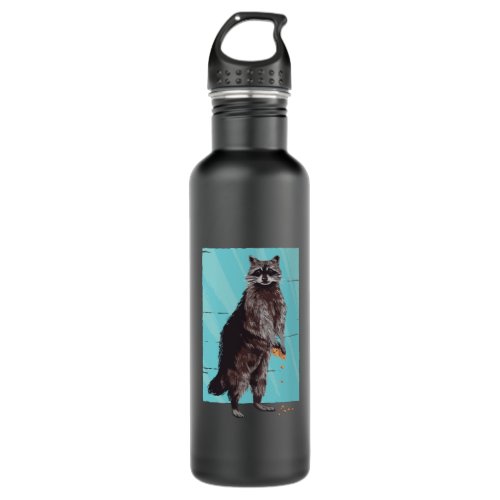 Realistic Raccoon With Cookies Stainless Steel Water Bottle