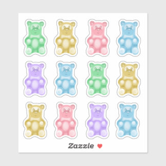 Realistic Rainbow Gummy Bear Custom Cut Stickers