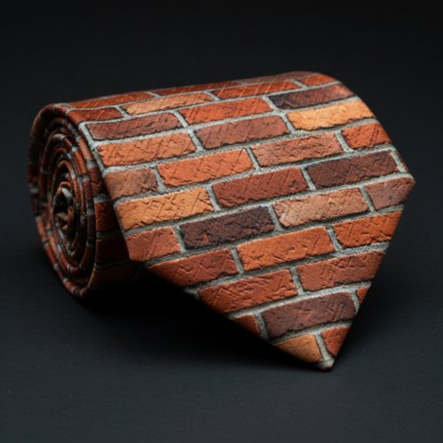 Realistic Red Brick Wall Neck Tie