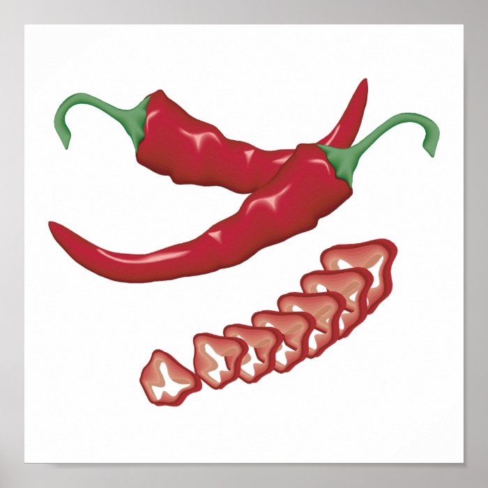 realistic red hot chili peppers graphic food desig poster