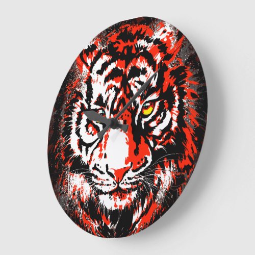 Realistic Red Tiger Head _ Red Tiger Clock