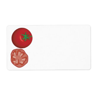 realistic red tomato label