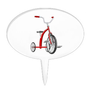 Realistic Red Tricycle Cake Topper