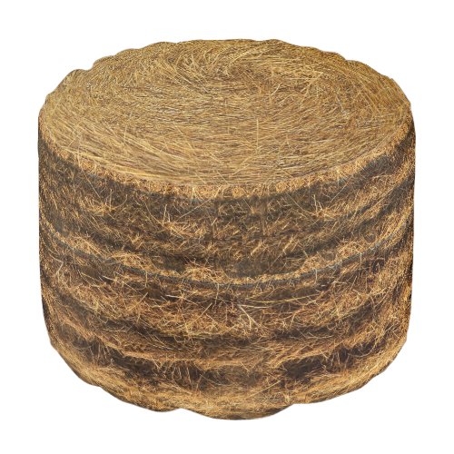 Realistic Round Hay Bale Pouf