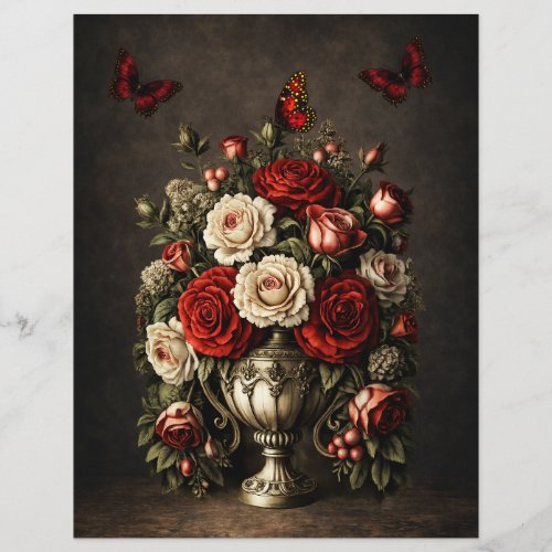 Realistic Rustic Floral Decoupage & Scrapbook