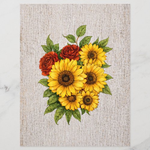 Realistic Rustic Florals Decoupage & Scrapbook